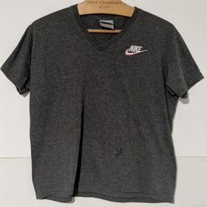 Nike Gray V-Neck T-Shirt (L)